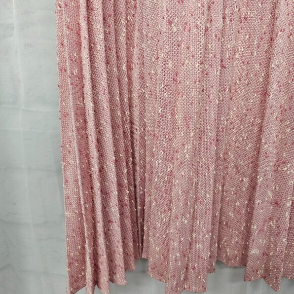Vintage Leslie Fay Skirt Pleated Pink Twee Coquette Retro L - Picture 3 of 9